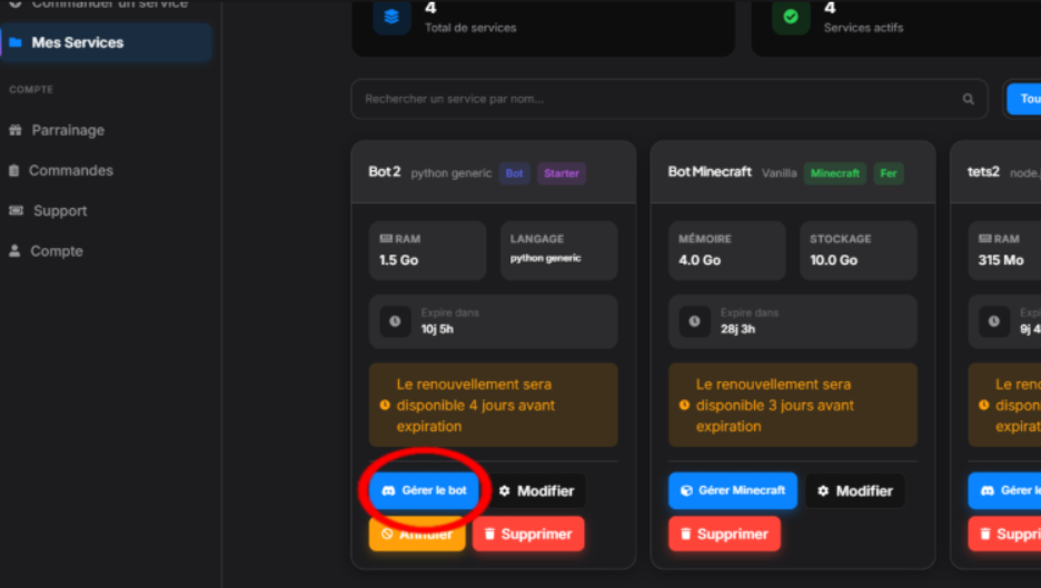 Étape 7 — Gérer le bot